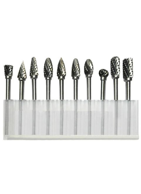 10 pcs Tungsten Carbide Rotary Burr Set 3mm Shank and 6 mm