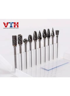 VTH WITH TAGLINE ABSOLUTE TOOLING SOLUTIONS 10 pcs Tungsten Carbide Rotary Burr Set 3mm Shank and 6 mm  - Image 3