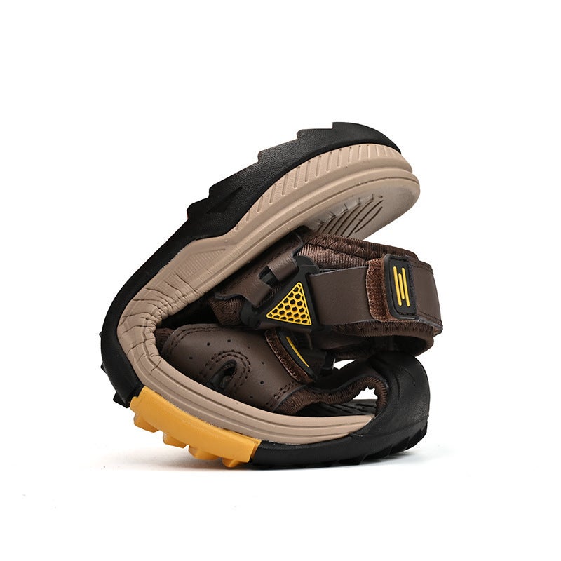 Summer Large Size Men'S First-Layer Cowhide Sandals, Non-Slip Outdoor Men'S Shoes, Sports Closed-Toe Water Shoes, - Image 3