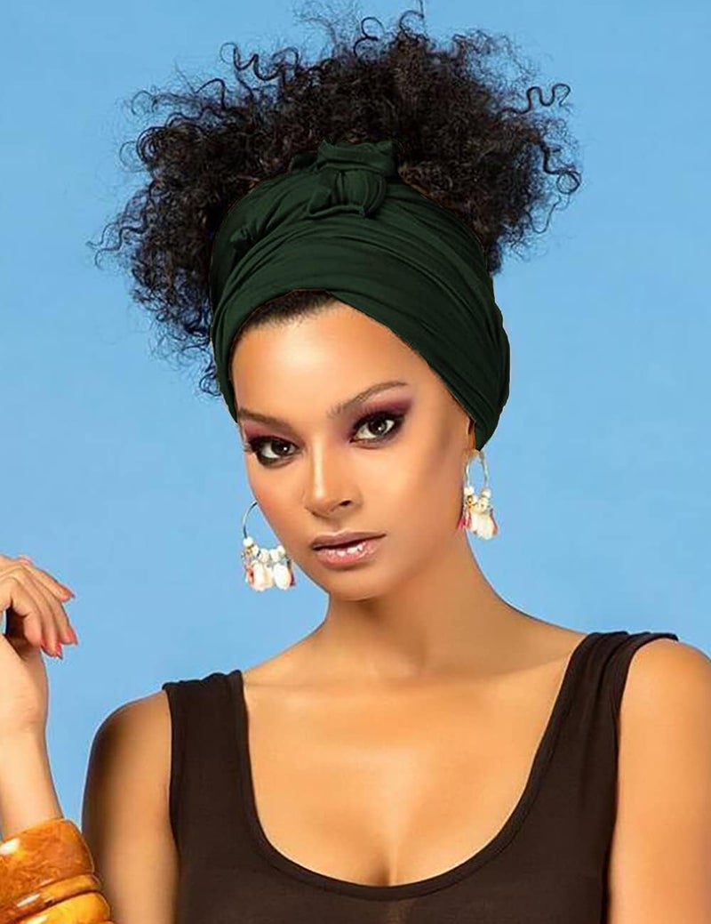 Harewom Head Wraps for Black Women Stretch Head Scarf Long African Hair Wraps Turban Headwraps Jersey Headbands - Image 4