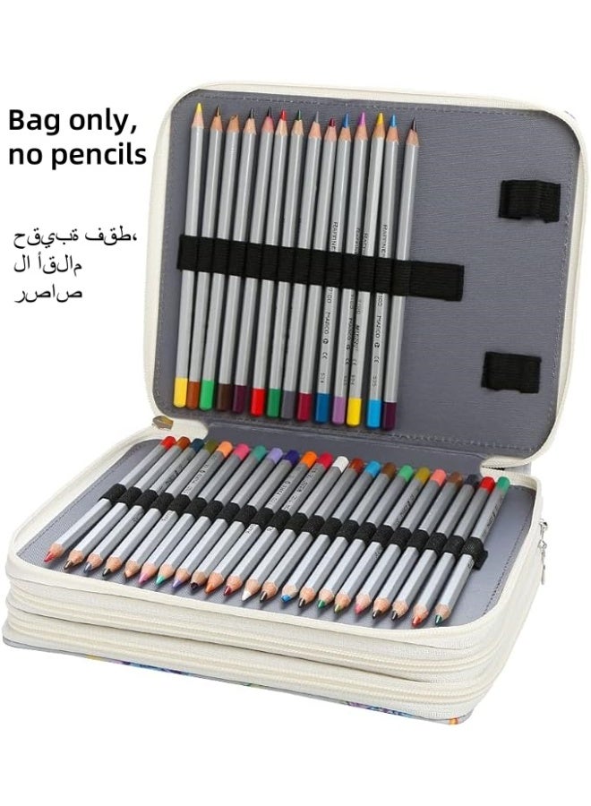 حقيبة تخزين أقلام لطلاب الفنون مع ستارة أقلام صغيرة بنقشة زهور، و120 حجرة - Image 2