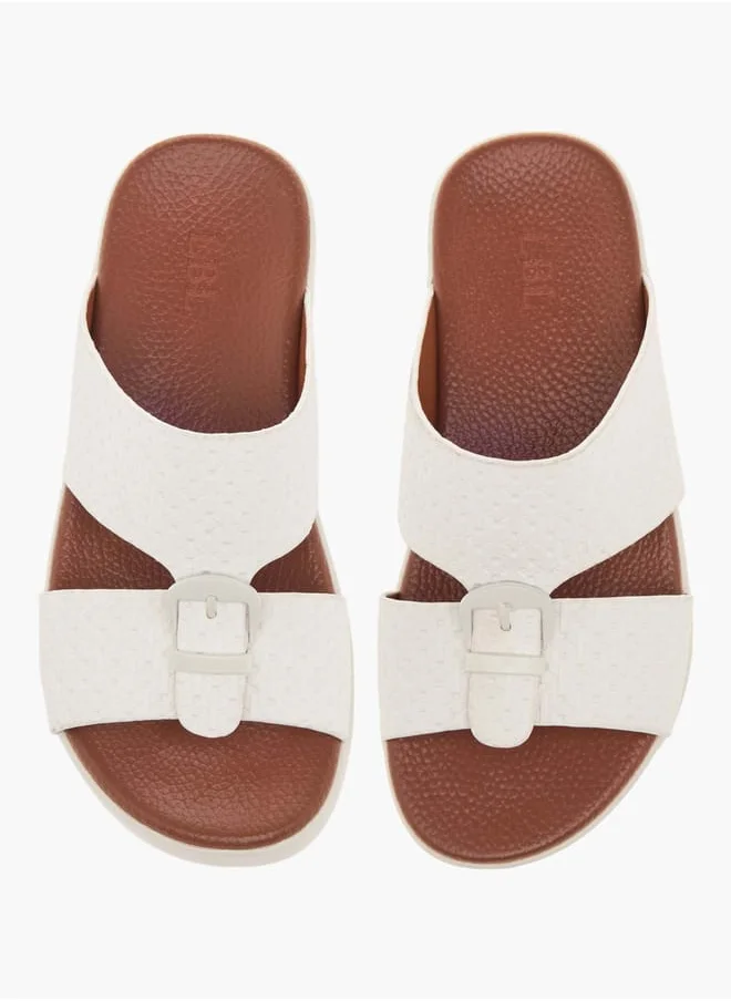 ال بي ال من شو اكسبرس Boys Buckle Accent Slip-On Arabic Sandals