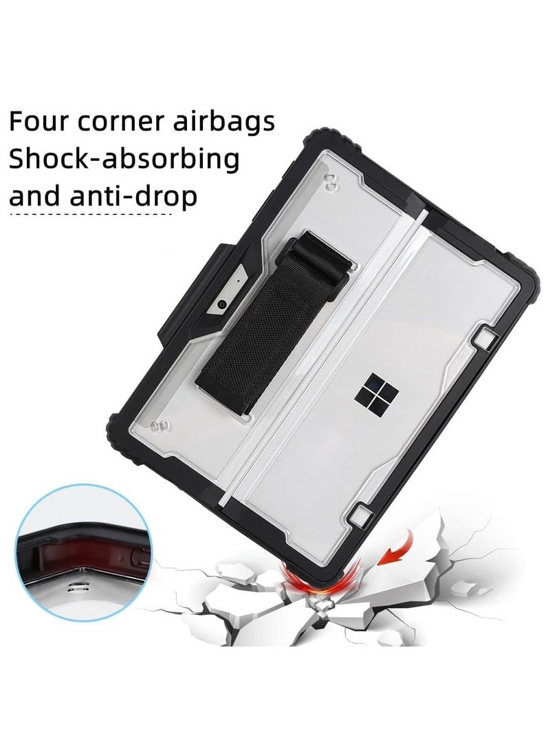 Generic - Case for Microsoft Surface Pro 11 (2024),Clear Durable Anti-Drop Smart Tablet Cover with Hand Strap,Pen Holder and Shoulder Strap - Image 1