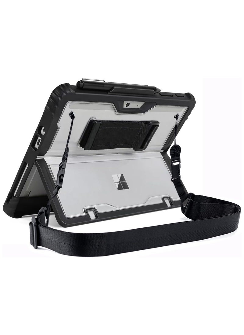 Generic - Case for Microsoft Surface Pro 11 (2024),Clear Durable Anti-Drop Smart Tablet Cover with Hand Strap,Pen Holder and Shoulder Strap - Image 1
