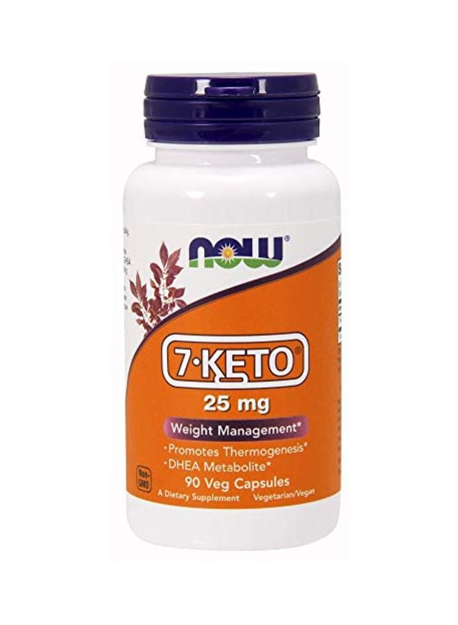 Now Foods 7-Keto 25mg Weight Management Dietary Supplement - 90 Veg Capsules - Image 1