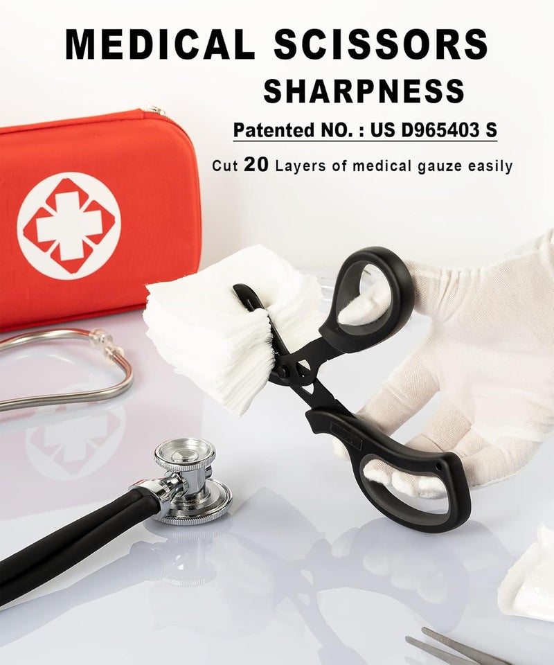 MEUUT 2 Pack Medical Scissors Trauma Shears for Nurses - Patented Bandage Scissors Heavy Duty Surgical Grade EMT Scissor for EMT Workers - Image 2