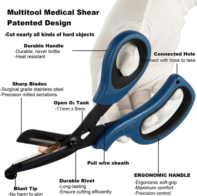 MEUUT 2 Pack Medical Scissors Trauma Shears for Nurses - Patented Bandage Scissors Heavy Duty Surgical Grade EMT Scissor for EMT Workers - Image 3