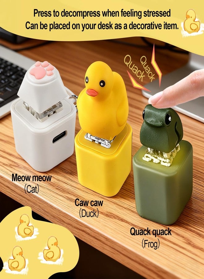 QFCST Duckys Quacking Fidget Toy, Rechargeable Keyboard Fidget Toy with Colorful Lights & Sound, Portable Anxiety Relief Fidget Keychain for Bags Purses Backpacks (A-Duck) - Image 2