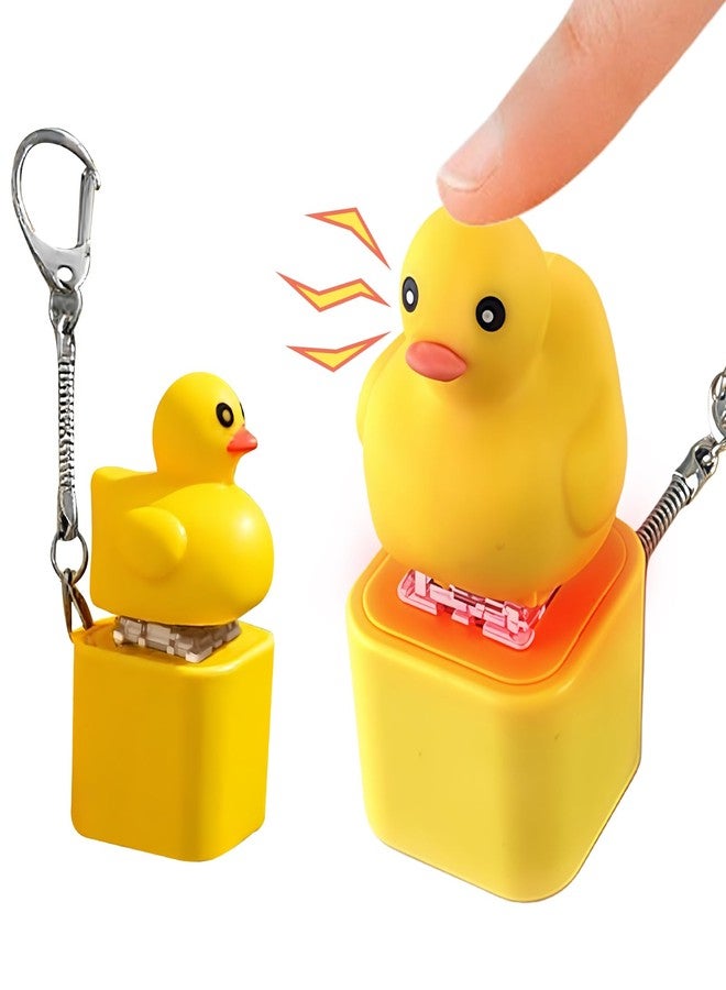 QFCST Duckys Quacking Fidget Toy, Rechargeable Keyboard Fidget Toy with Colorful Lights & Sound, Portable Anxiety Relief Fidget Keychain for Bags Purses Backpacks (A-Duck) - Image 1
