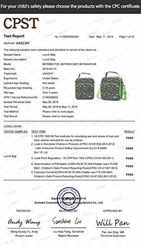 VASCHY 8.6L Large Capacity Insulated Lunch Bag for Boys with Adjustable Shoulder Strap, Thermal Tote Bag with Bottle Pocket for School, Outdoor (Green Dinosaur) - Image 2