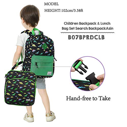 VASCHY 8.6L Large Capacity Insulated Lunch Bag for Boys with Adjustable Shoulder Strap, Thermal Tote Bag with Bottle Pocket for School, Outdoor (Green Dinosaur) - Image 4