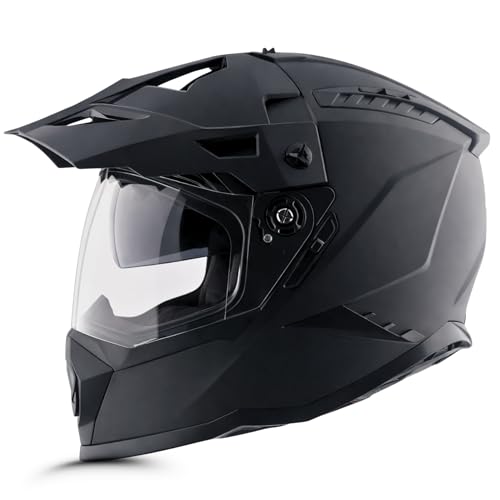 Vega VF 11 Dirt-X Solid Full Face Motorcycle Helmet with Matte Shock Absorbing Shell, Aerodynamic Design, Ventilated Interior, Comfortable Fit, Durable Riding Helmet – Dull Black -L - Image 1