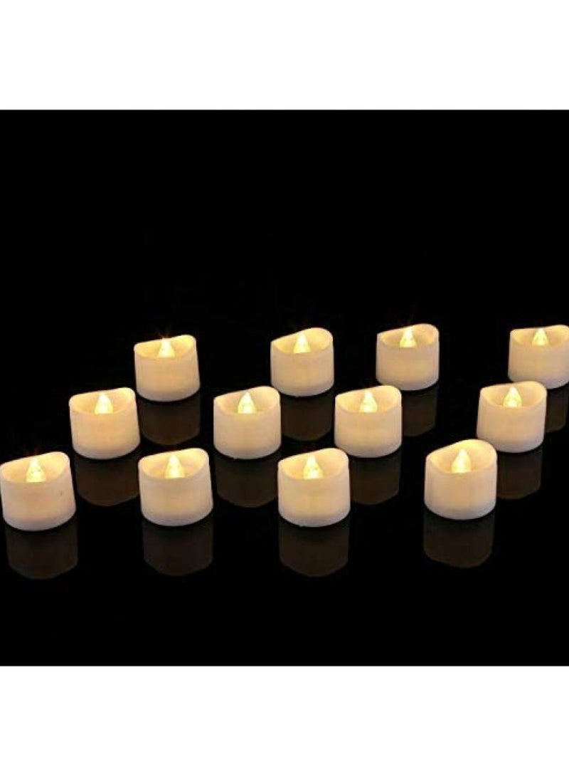إيونتو 12 قطعة من شموع الشاي LED المتوهجة بدون لهب تعمل بالبطارية لتزيين طاولات الزفاف والحفلات وأجواء المطاعم  - Image 1