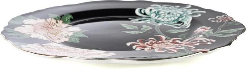 Mikasa Moor Fleur Black Single Cake Plate 21CM