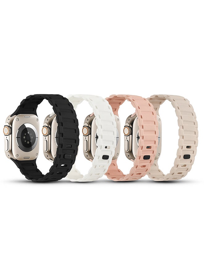 O Ozone (Pack of 4) Silicone Magnetic Bands Compatible with Apple Watch Series 10 | 9 | 8 | 7 | 6 | SE | 5 | 4 | 3 | 2 |1, 38/40/41/42mm, Replacement Sport Magnet Strap with Anti-drop Buckle -Multicolor2 - Image 1