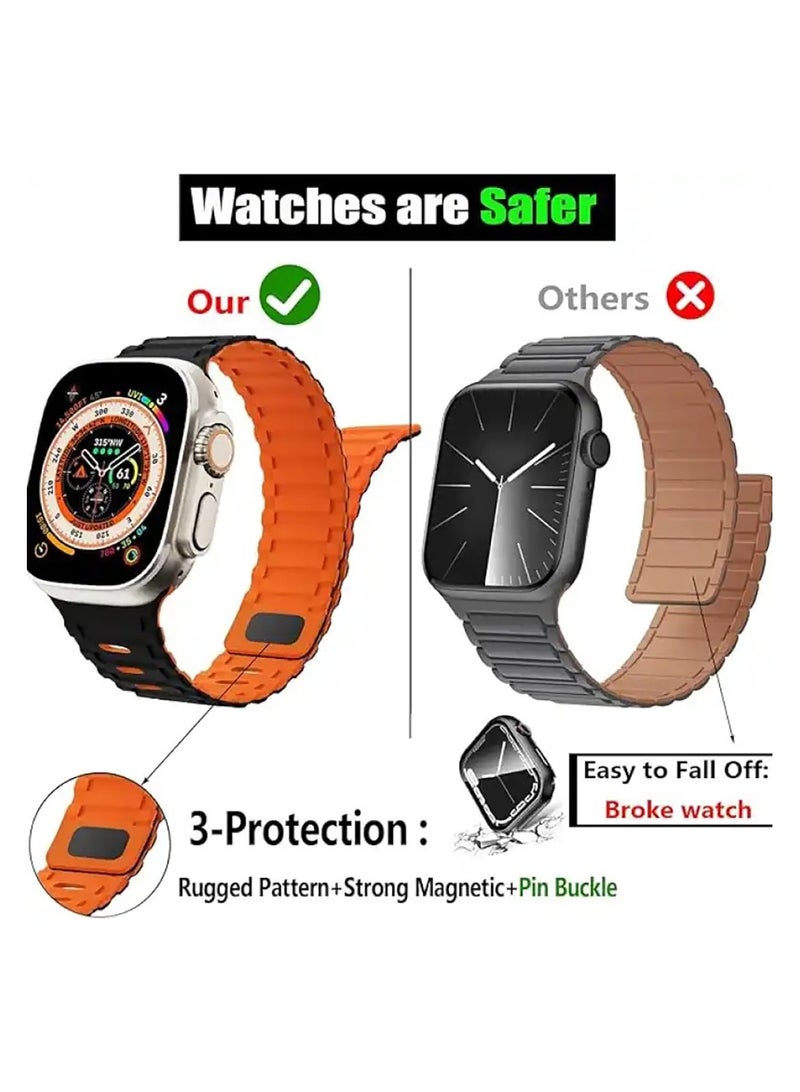 O Ozone (Pack of 4) Silicone Magnetic Bands Compatible with Apple Watch Series 10 | 9 | 8 | 7 | 6 | SE | 5 | 4 | 3 | 2 |1, 38/40/41/42mm, Replacement Sport Magnet Strap with Anti-drop Buckle -Multicolor2 - Image 4