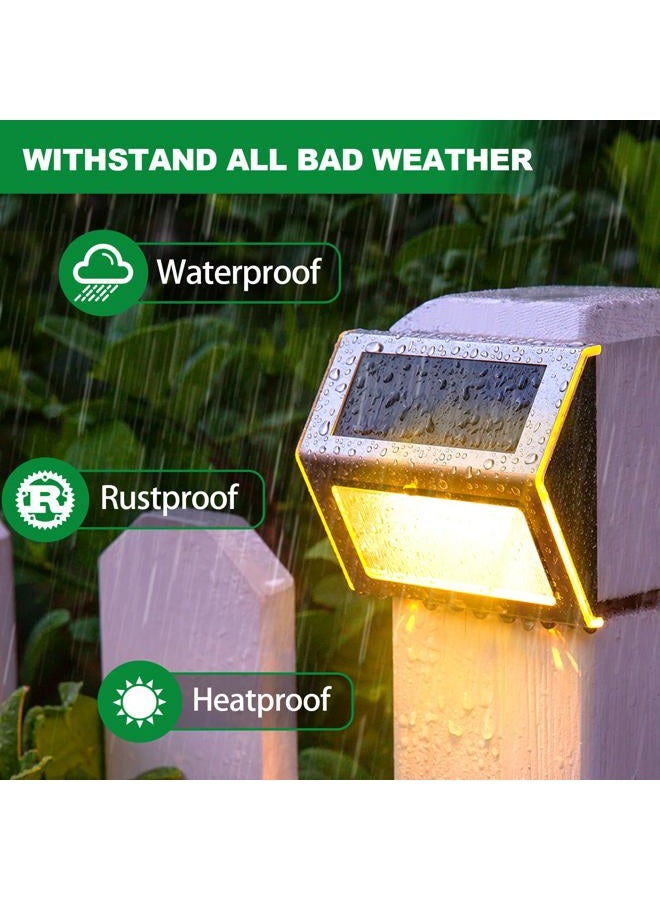 JSOT Solar Deck Lights, KASUN Super Bright LED Walkway Light Stainless Steel Waterproof Outdoor Security Lamps for Patio Stairs Garden Pathway (Yellow Light - 8PCS) - Image 5