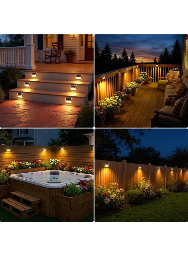 JSOT Solar Deck Lights, KASUN Super Bright LED Walkway Light Stainless Steel Waterproof Outdoor Security Lamps for Patio Stairs Garden Pathway (Yellow Light - 8PCS) - Image 2