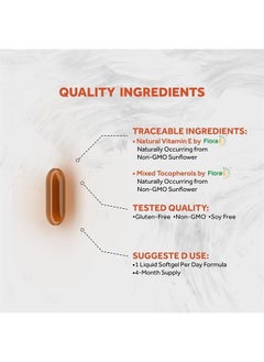 Naturalis Sunflower Vitamin E 670mg (1000 IU) with Mixed Tocopherols | Essential Skin Vitamin & Immune Support | Non-GMO, Soy & Gluten Free | 120 Softgels  - Image 2