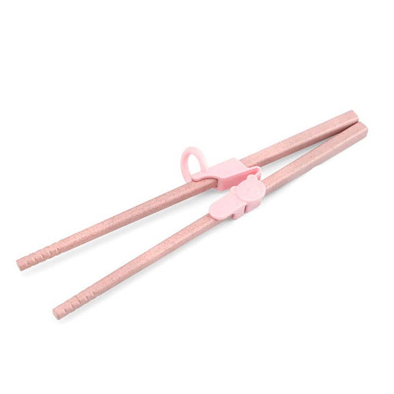 Roseate Bear Design Chopstick Training Helpers 3Pcs Detachable Learning Aid for Kids Adults Beginners - Image 2