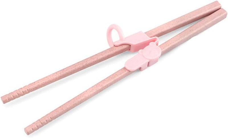 Roseate Bear Design Chopstick Training Helpers 3Pcs Detachable Learning Aid for Kids Adults Beginners - Image 1
