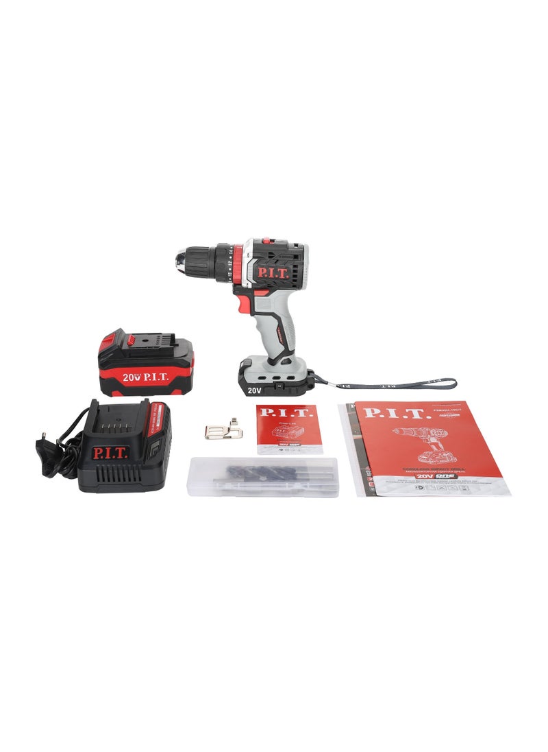 .P.I.T.  20V Cordless Brushless Impact Drill Driver  - Chuck size (10)mm Max Torque (40)N.m (prof)- battery (2)Amp and charger included