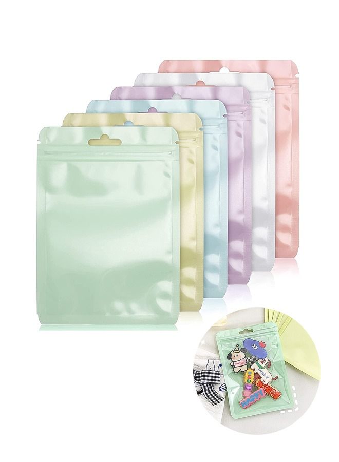 60 Pcs Resealable Flat Clear Candy Color Food Storage Ziplock Bag, Safety Non Toxic Food Grade Plastic Packaging Pouch, Multi Use Bag for Card Cosmetic Candies Cookies (Mix Color)  - Image 1