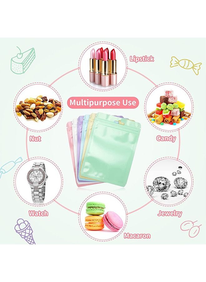 60 Pcs Resealable Flat Clear Candy Color Food Storage Ziplock Bag, Safety Non Toxic Food Grade Plastic Packaging Pouch, Multi Use Bag for Card Cosmetic Candies Cookies (Mix Color)  - Image 4