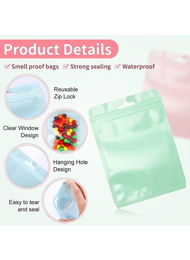 60 Pcs Resealable Flat Clear Candy Color Food Storage Ziplock Bag, Safety Non Toxic Food Grade Plastic Packaging Pouch, Multi Use Bag for Card Cosmetic Candies Cookies (Mix Color)  - Image 3