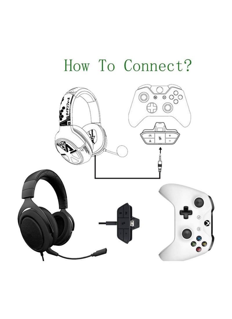 Generic - Stereo Headset Adapter for Xbox One, Audio Mic Headphone Converter, Adjust Audio Balance (Game Sound and Voice Chat), Volume, Mic Directly - Image 1