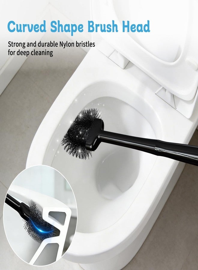 Sellemer Toilet Brush and Plunger Set, Curved Head for Deep Cleaning, Black - Image 2