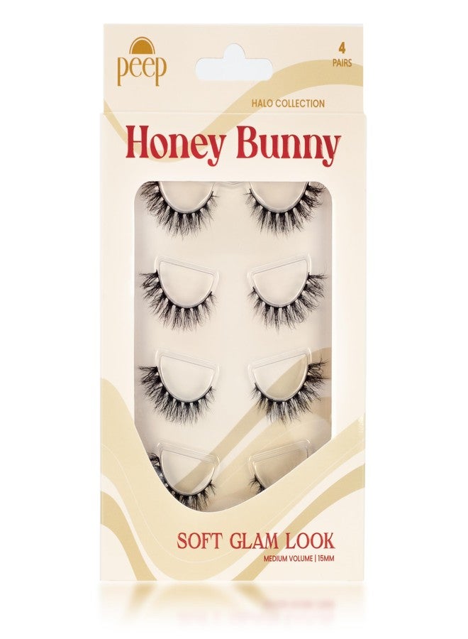 Peep Honey Bunny Lash | Soft Glam Natural Look | Tapered | D Curl | 15mm Length - Image 1