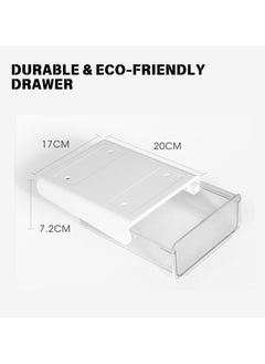 SPARK IT HOME Under Desk Drawer Organizer, Self-Adhesive Attachable, Slideout, Undermount Desk Storage Shelf Drawer, Oraganizer for Office Supplies, White, Bedroom/School/Kitchen/Classroom  - Image 3