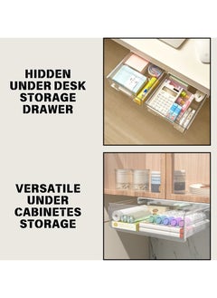 SPARK IT HOME Under Desk Drawer Organizer, Self-Adhesive Attachable, Slideout, Undermount Desk Storage Shelf Drawer, Oraganizer for Office Supplies, White, Bedroom/School/Kitchen/Classroom  - Image 4
