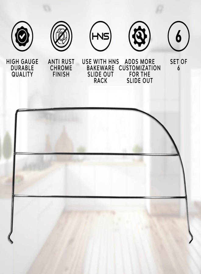 HOLDN’ STORAGE Pull-Out Divider Rack for Sliding Kitchen Drawers - Set of 6 Dividers to Secure Bakeware, Cutting Boards, Trays and Cookie Sheets, Heavy-Duty Chrome Organizer for Cabinets, Pantry & More. - Image 3