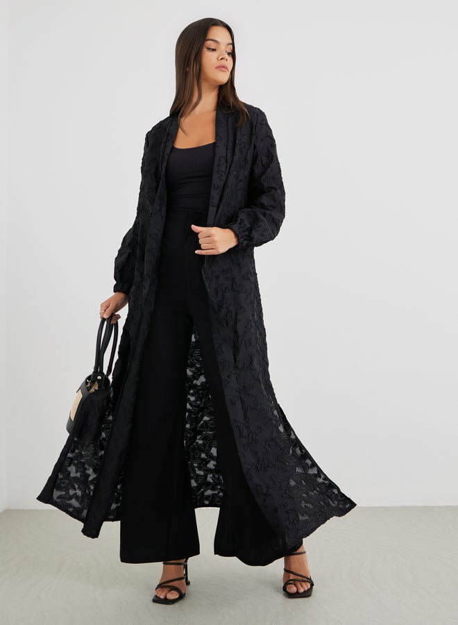Styli Styli Embroidered Regular Fit Maxi Kimono  - Image 1