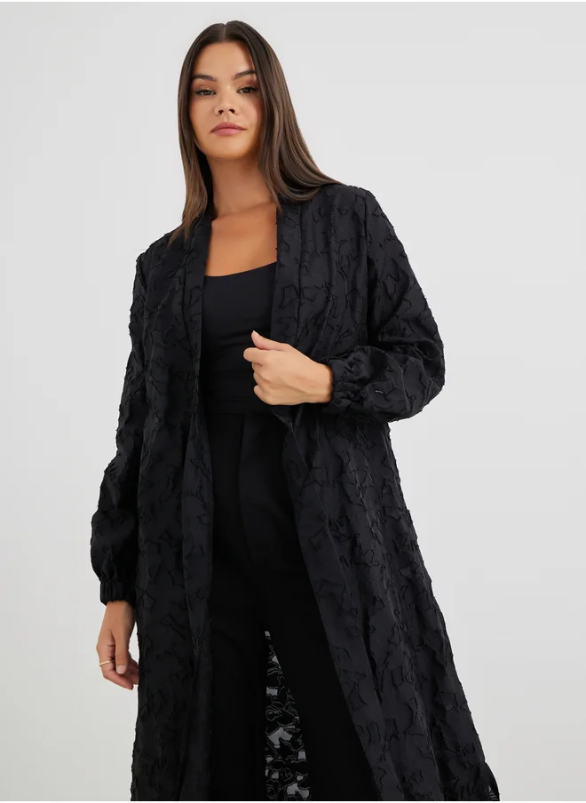ستايلي Styli Embroidered Regular Fit Maxi Kimono