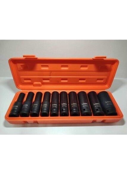 Dongte Rcp 1/2 6 Corner Pneumatic Long Impact Socket Set 10 Pieces 12PRÇ 