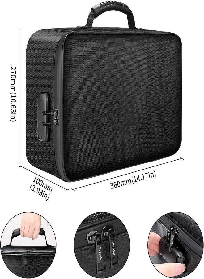 GRILAX Multipurpose Travel File Organiser Waterproof Document Storage Bag with Lock Important documents Organizer Bag Certificates Passport,Home,Office Multilayer Document Organizer Bag (Black) - Image 2