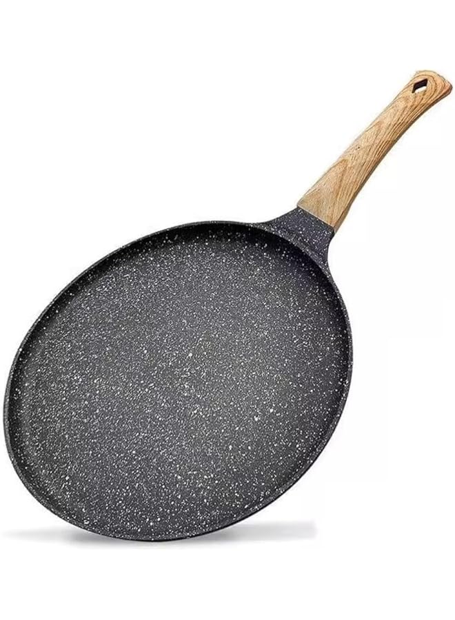SKY-TOUCH 28Cm Nonstick Skillets : Granite Coating Crepe Pan Tawa With Stay Cool Handle Ptfe & Pfoa Free Pancake Pan For All Stovetops (Black)