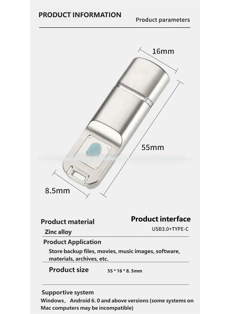 Fingerprint USB3.0 Flash Drive Accurate Identificaiotn Privacy Management Key USB Fingerprint Flash Drive - Image 5