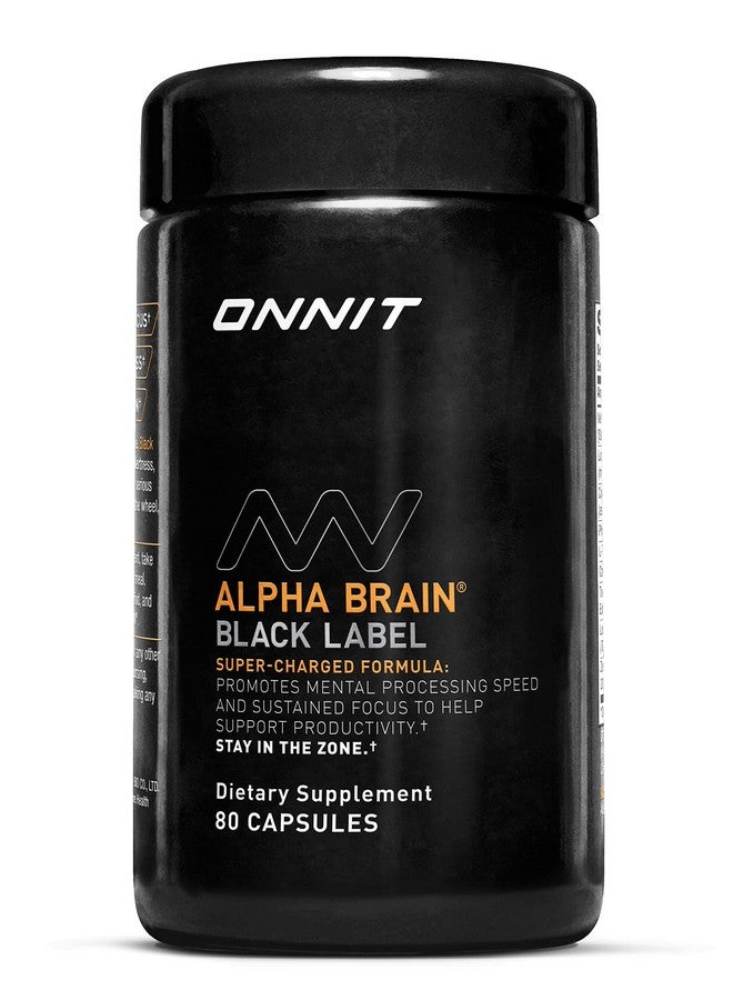 ONNIT Alpha Brain Black Label Capsule (80ct) Premium Citicoline Brain Supplement - Focus, Concentration & Memory - Lion's Mane, Hericium Erinaceus, L Theanine & Mucuna Pruriens - Image 1