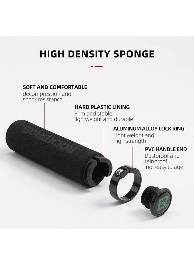 Rockbros - Rock Bros Bike Grips Foam Single Lock On Bicycle Handle Bar Soft Comfortable Nonslip Bike Handle Grips For Bmx Mountain Mtb Beach Cruiser Scooter - Image 1