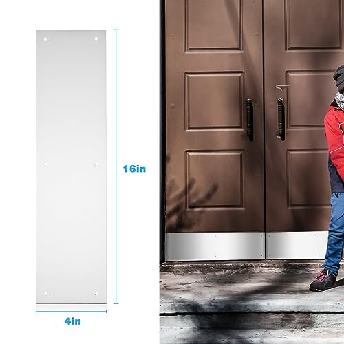 Kscjdg Door Push Plate-Door Kick Plate-4x16 in Door Plates-Kick Plate Door Plate Interior or Exterior Front Door or Back Door,Door Protection with 6 Screws - 2 Pack - Image 4