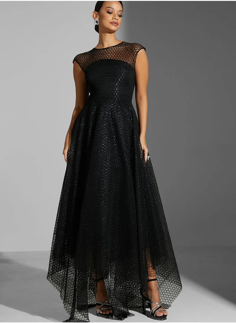 Namshi x Zena Louay High Neck Lace Gown