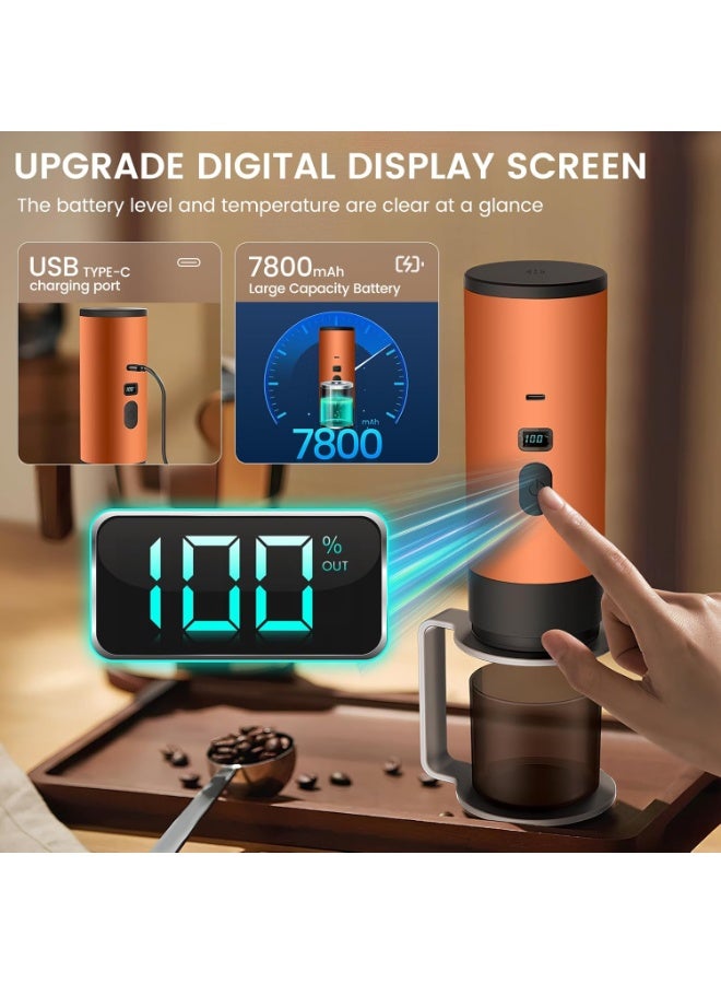 BlueFire Portable Espresso Maker - 3-in-1 Wireless Heating Coffee Machine with 15 Bar Pressure, Digital Display, 7800mAh Battery for Coffee Powder, Nespresso & Dolce Gusto Pods - Quick USB-C Charging - Compact Travel Coffee Brewer for Hot & Cold Brew - Image 2