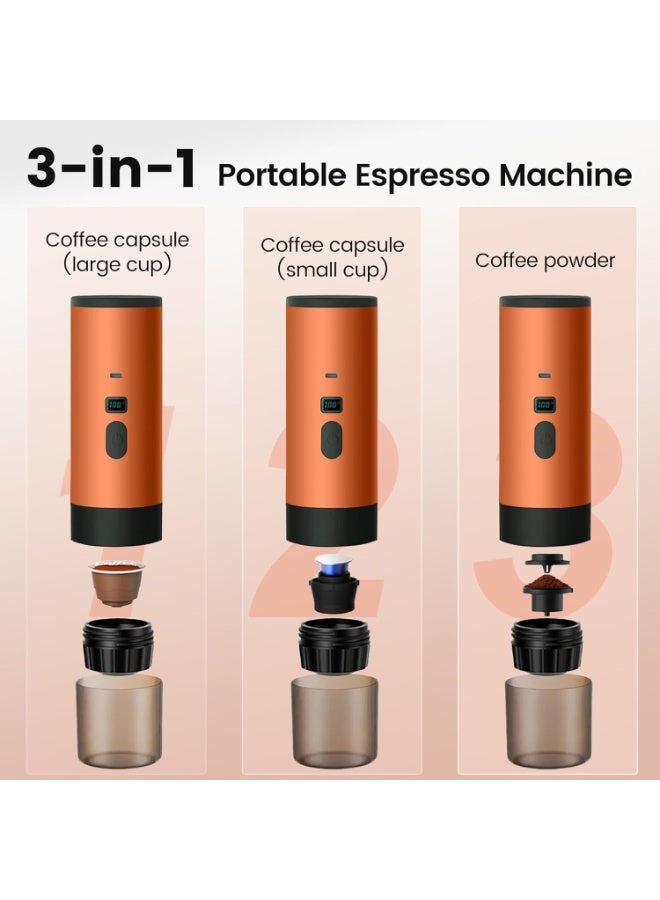 BlueFire Portable Espresso Maker - 3-in-1 Wireless Heating Coffee Machine with 15 Bar Pressure, Digital Display, 7800mAh Battery for Coffee Powder, Nespresso & Dolce Gusto Pods - Quick USB-C Charging - Compact Travel Coffee Brewer for Hot & Cold Brew - Image 4