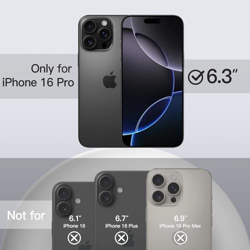 JETech Liquid Silicone Case for iPhone 16 Pro 63Inch Silky Soft Touch FullBody Protective Phone Case AntiScratch Shockproof Cover with Microfiber Lining Black - Image 3
