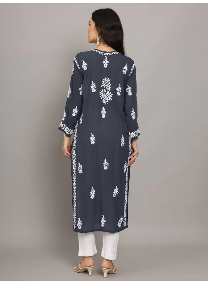 Alaya Women Chikankari Hand Embroidered Modal Kurta -AL4042