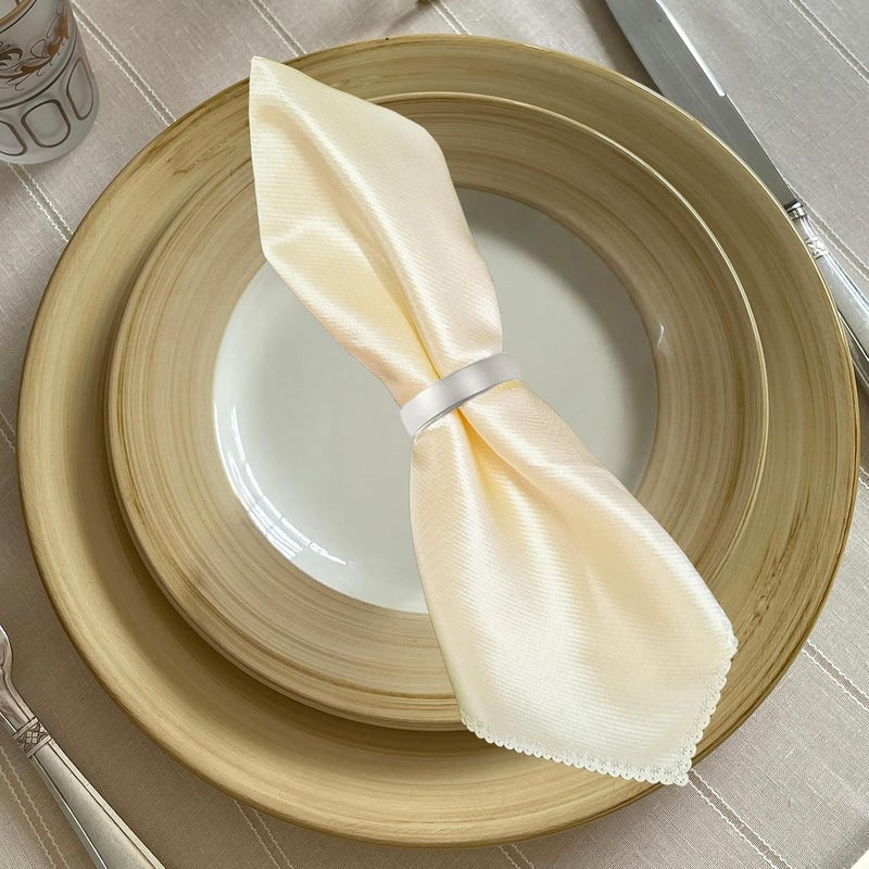 CYRYLC 10 Pcs Silver Napkin Rings - Metal Napkin Ring(Semicircle) Stainless Steel Napkin Rings for Table Settings Wedding Christmas Party Dinner Table - Image 4